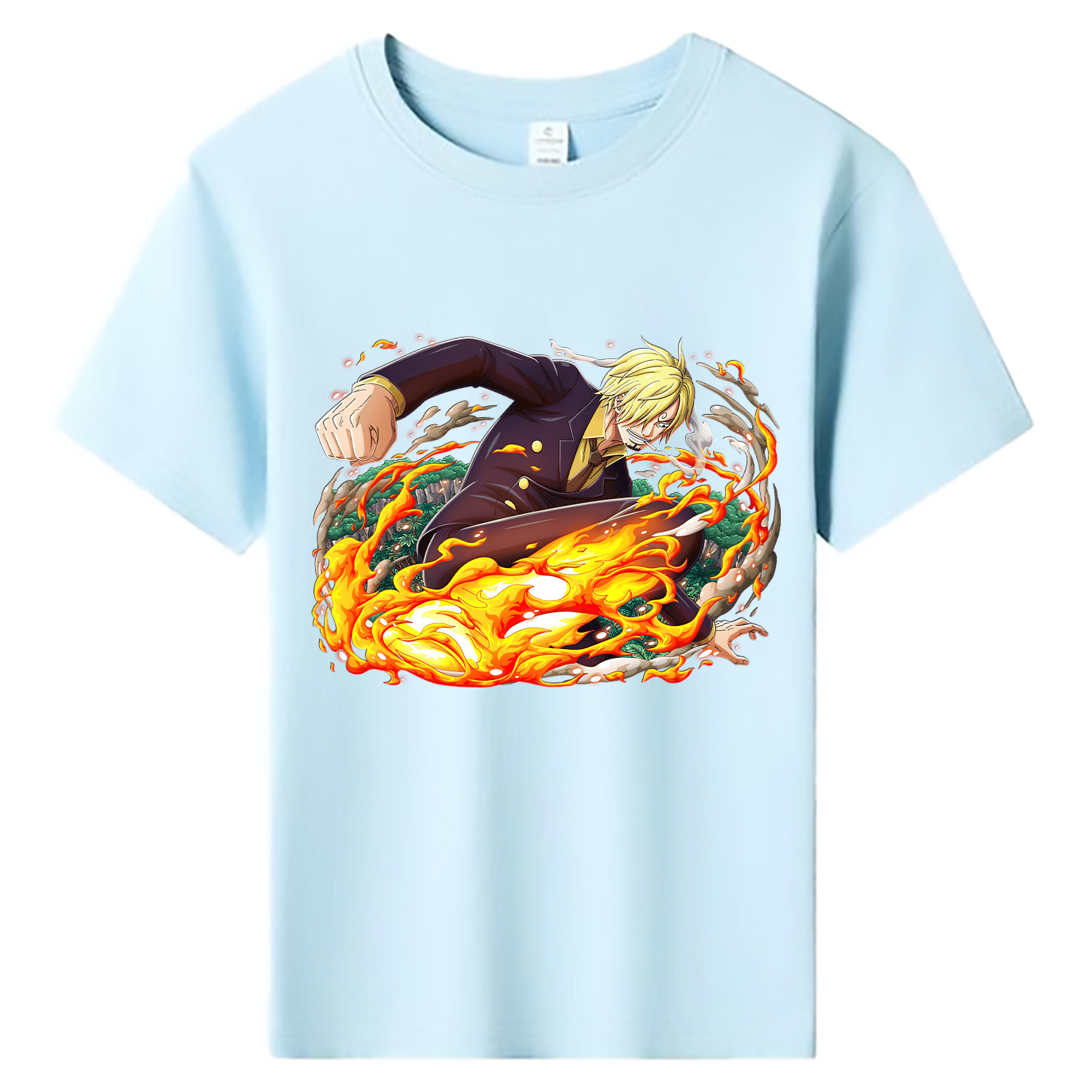 （画像用） ワンピース サンジ ONE PIECE Sanji 綿100％キッズTシャツ（フロントプリント）